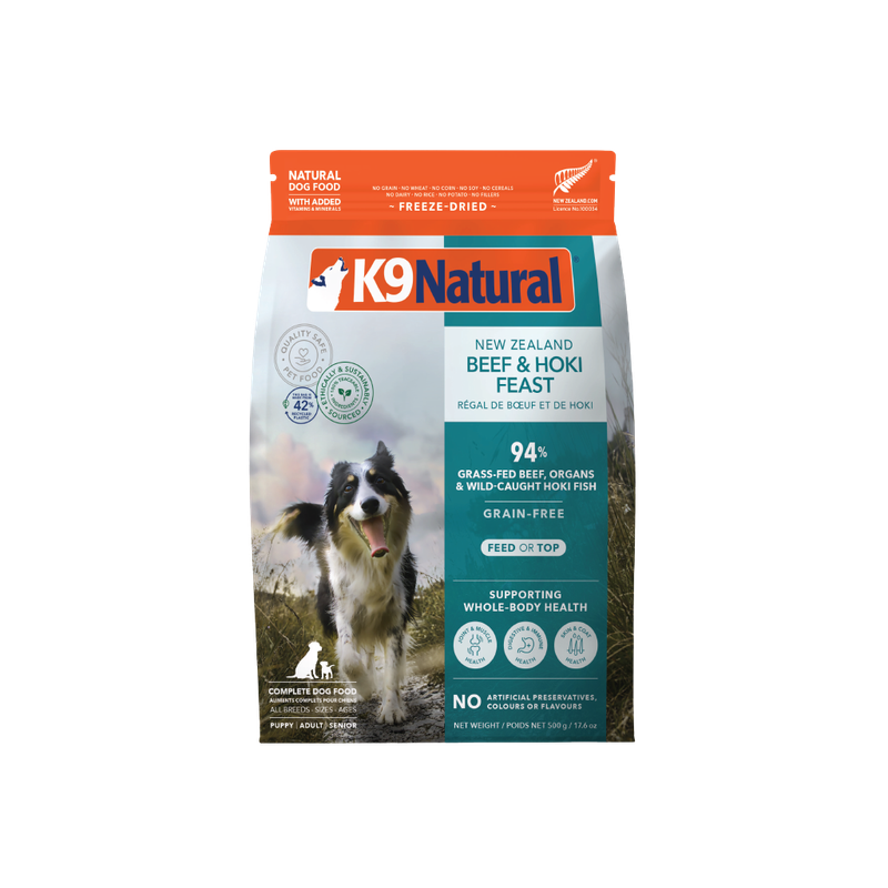 K9 Natural Hoki &amp; Beef Feast 500g