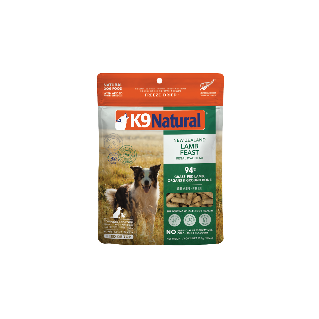K9 Natural Grain-Free Freeze-Dried New Zealand Lamb Feast Dog Food 100g