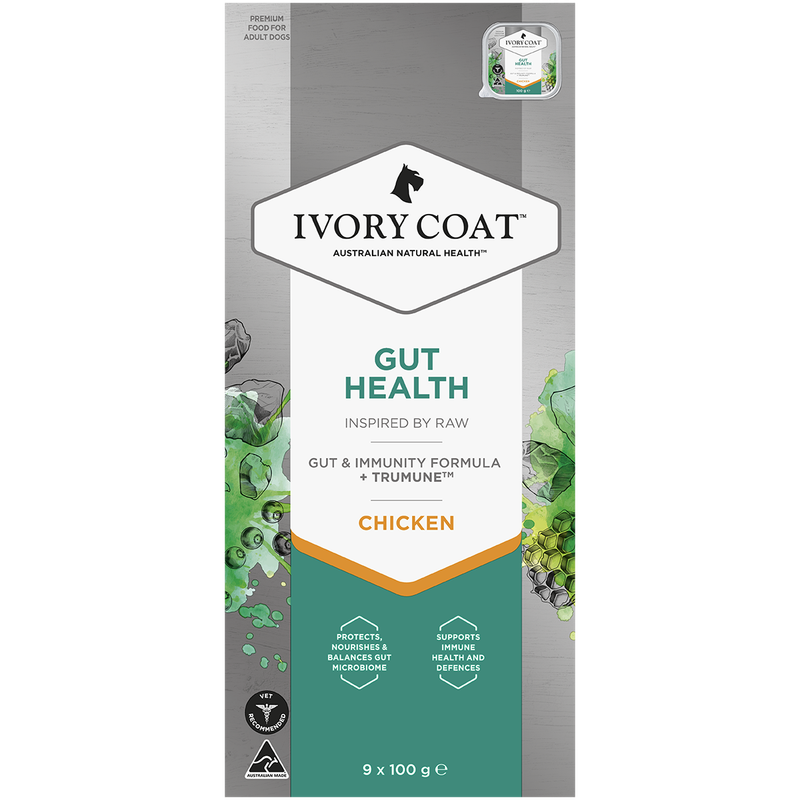 Ivory Coat Inspired by Raw Wet Dog Food Gut Health 9 x 100g – Grain Free