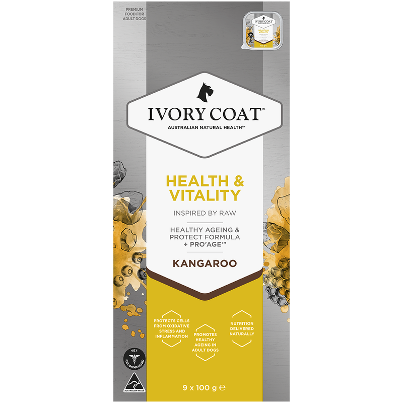 Ivory Coat Inspired by Raw Wet Dog Food Health &amp; Vitality 9 x 100g – Grain Free