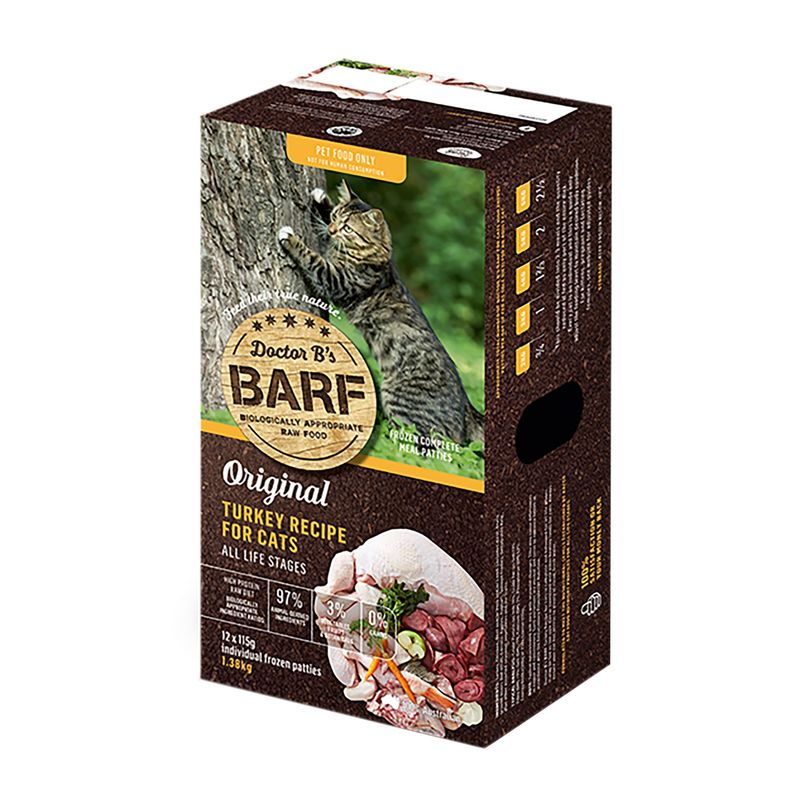 Doctor B’s BARF Cat Turkey 1.38kg | Natural Raw Cat Food
