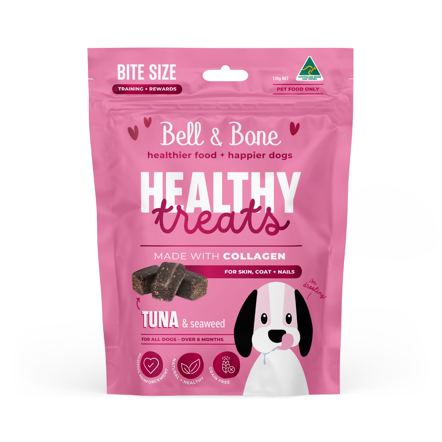 Bell &amp; Bone Healthy Treats, Skin, Coat + Nails - Tuna &amp; Seaweed 130g