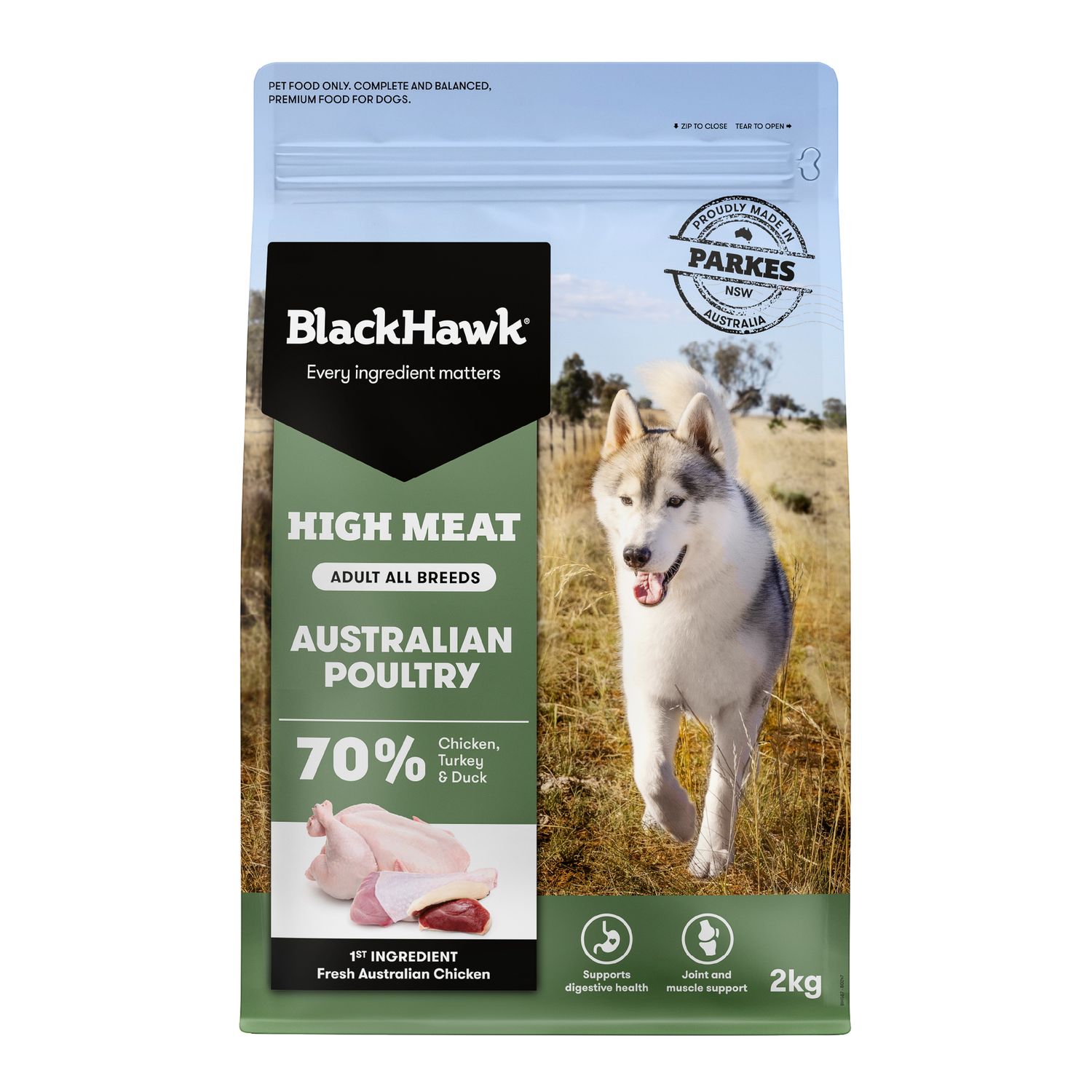 Black Hawk 65% Australian Poultry Meat Dog Food Recipe 2kg