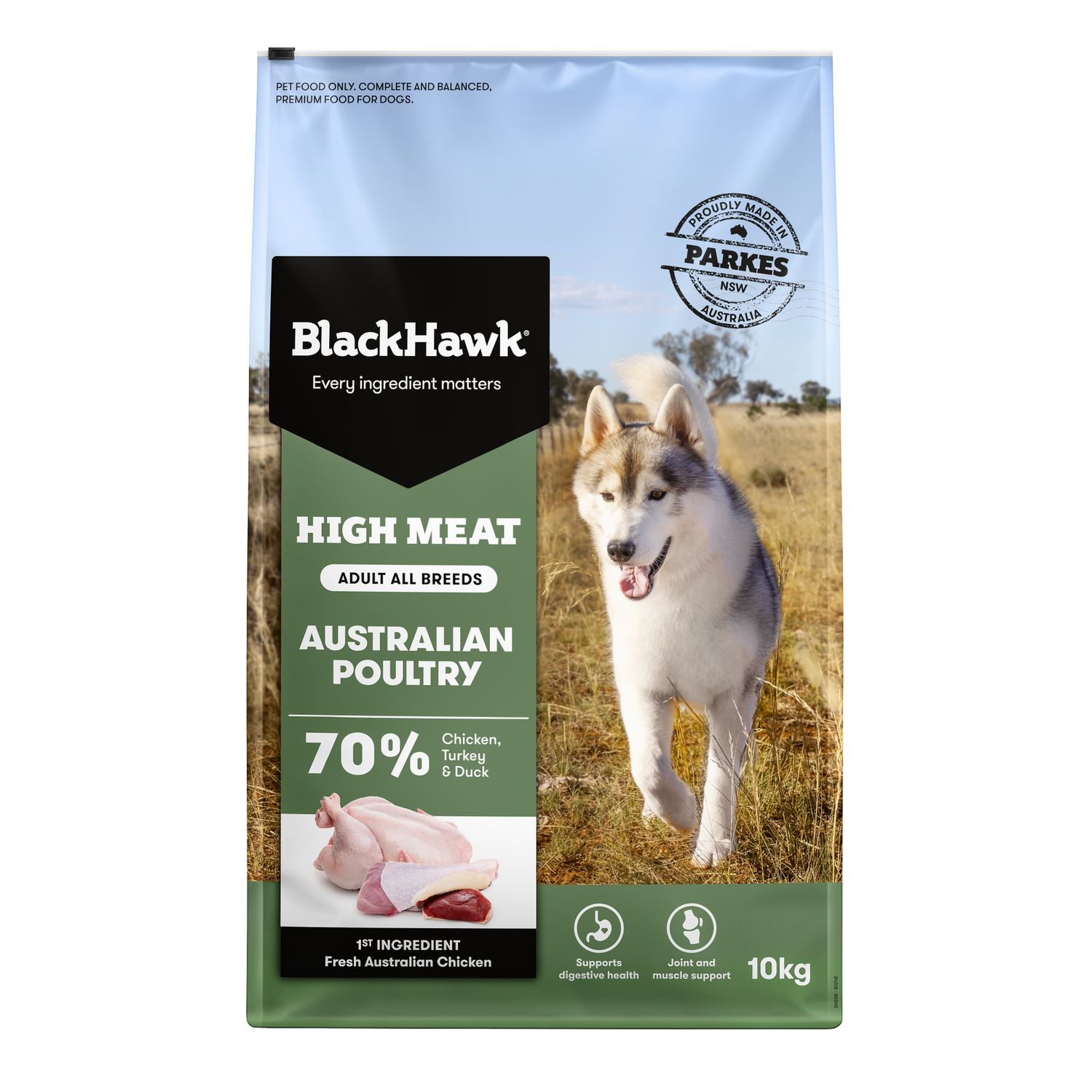 Black Hawk 65% Australian Poultry Meat Recipe Dog Food 10kg