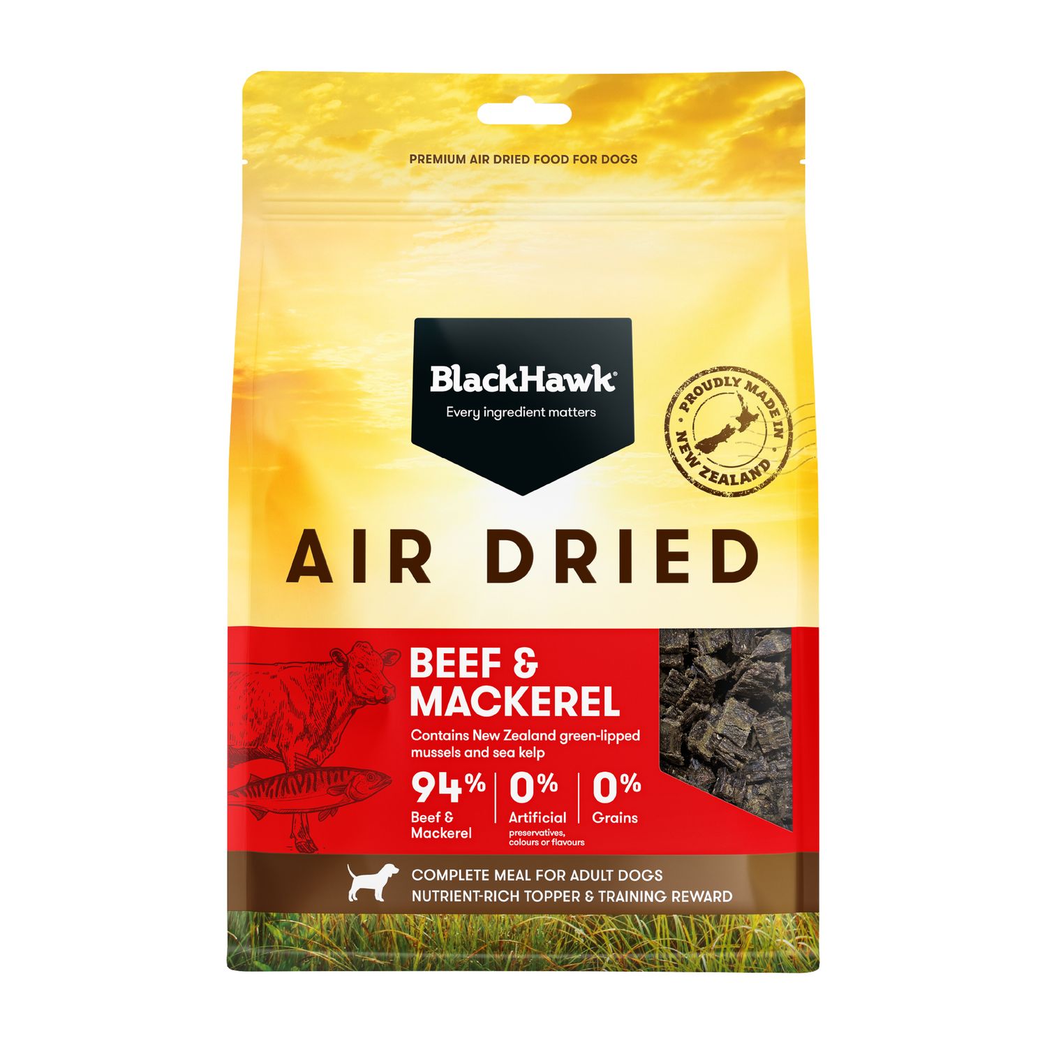 Black Hawk Air Dried Beef &amp; Mackerel Dog Food 2kg