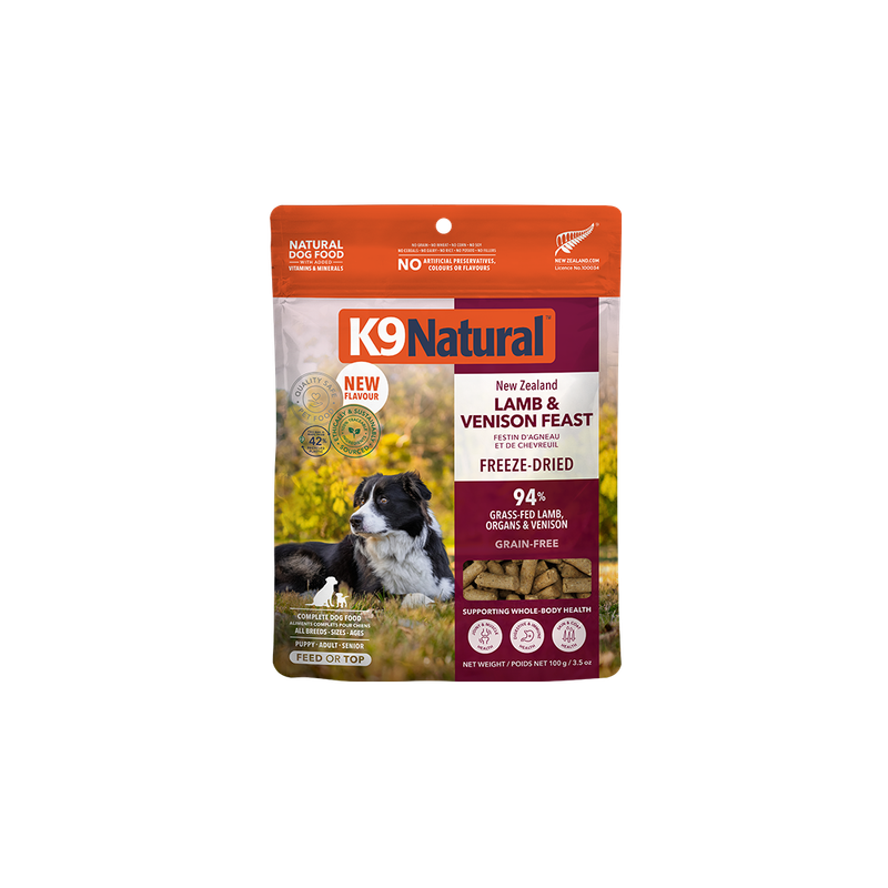 K9 Natural Freeze-Dried New Zealand Lamb &amp; Venison Feast - 100g