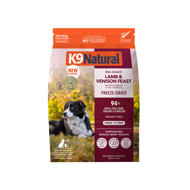 K9 Natural Freeze-Dried New Zealand Lamb &amp; Venison Feast - 500g