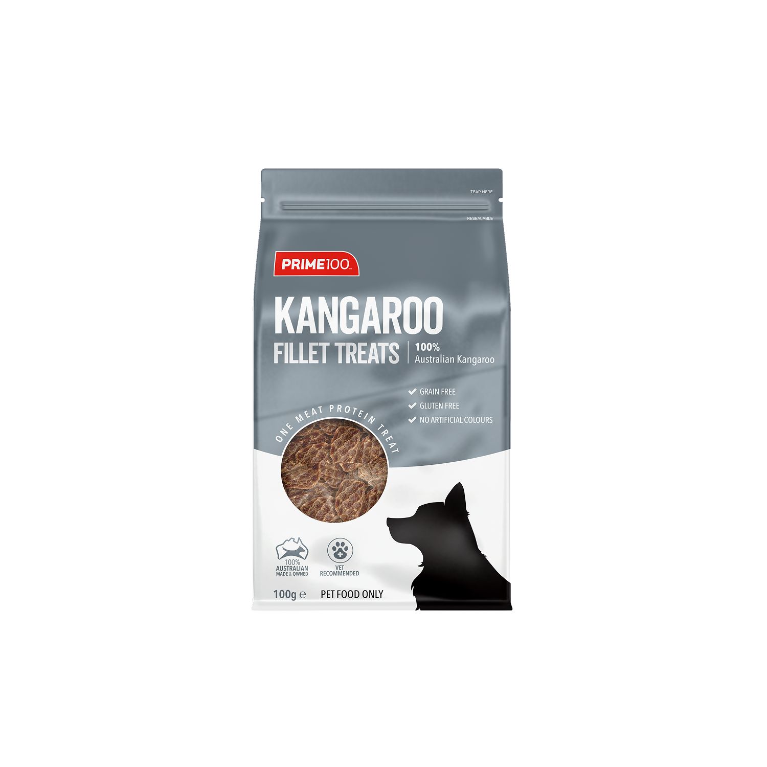 Prime100 SPT Kangaroo Fillet Dog Treats 100g