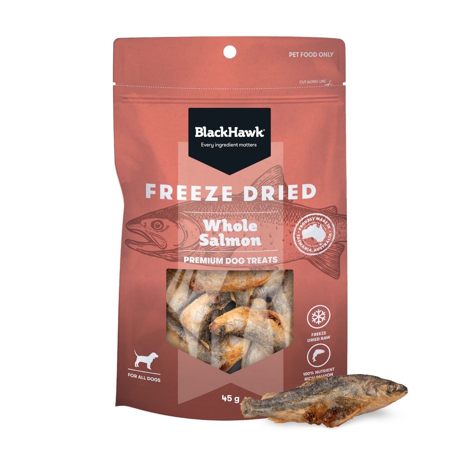 Black Hawk Freeze Dried Salmon Dog Treats 40G