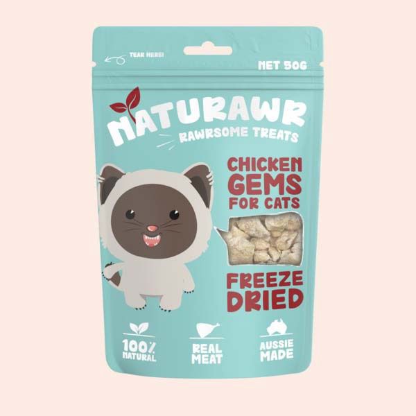 Naturawr Chicken Gems Freeze Dried Cats Treats 50g