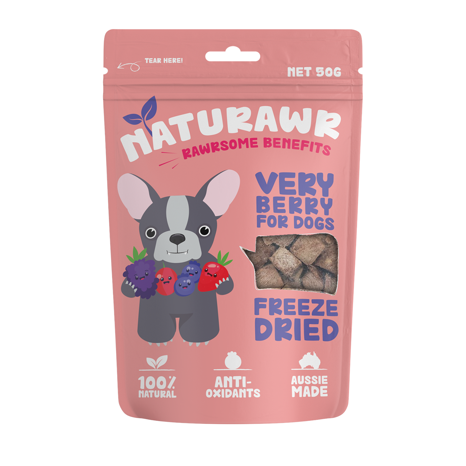 Naturawr Very Berry Freeze Dried Dog Treats 50g