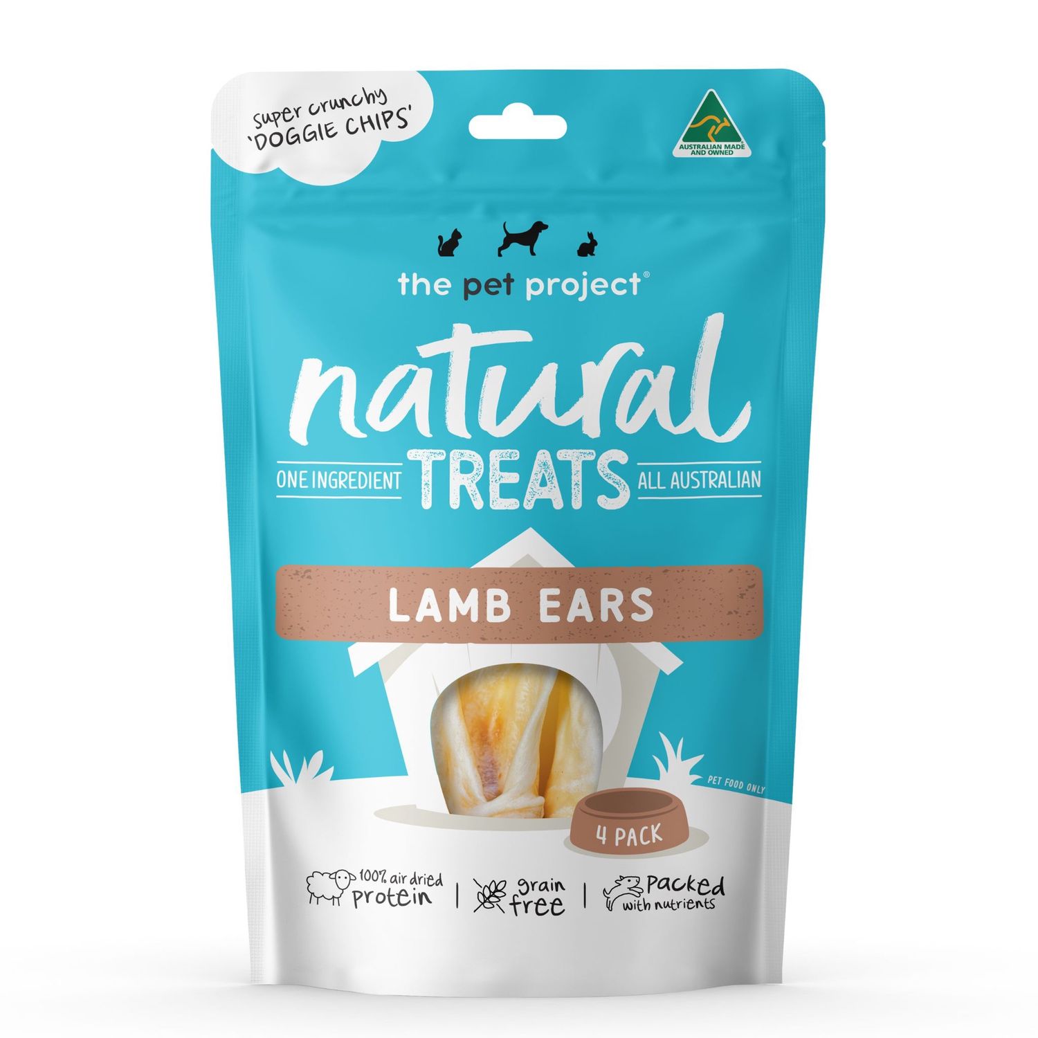 The Pet Project Australian Lamb Ears 4 Pack