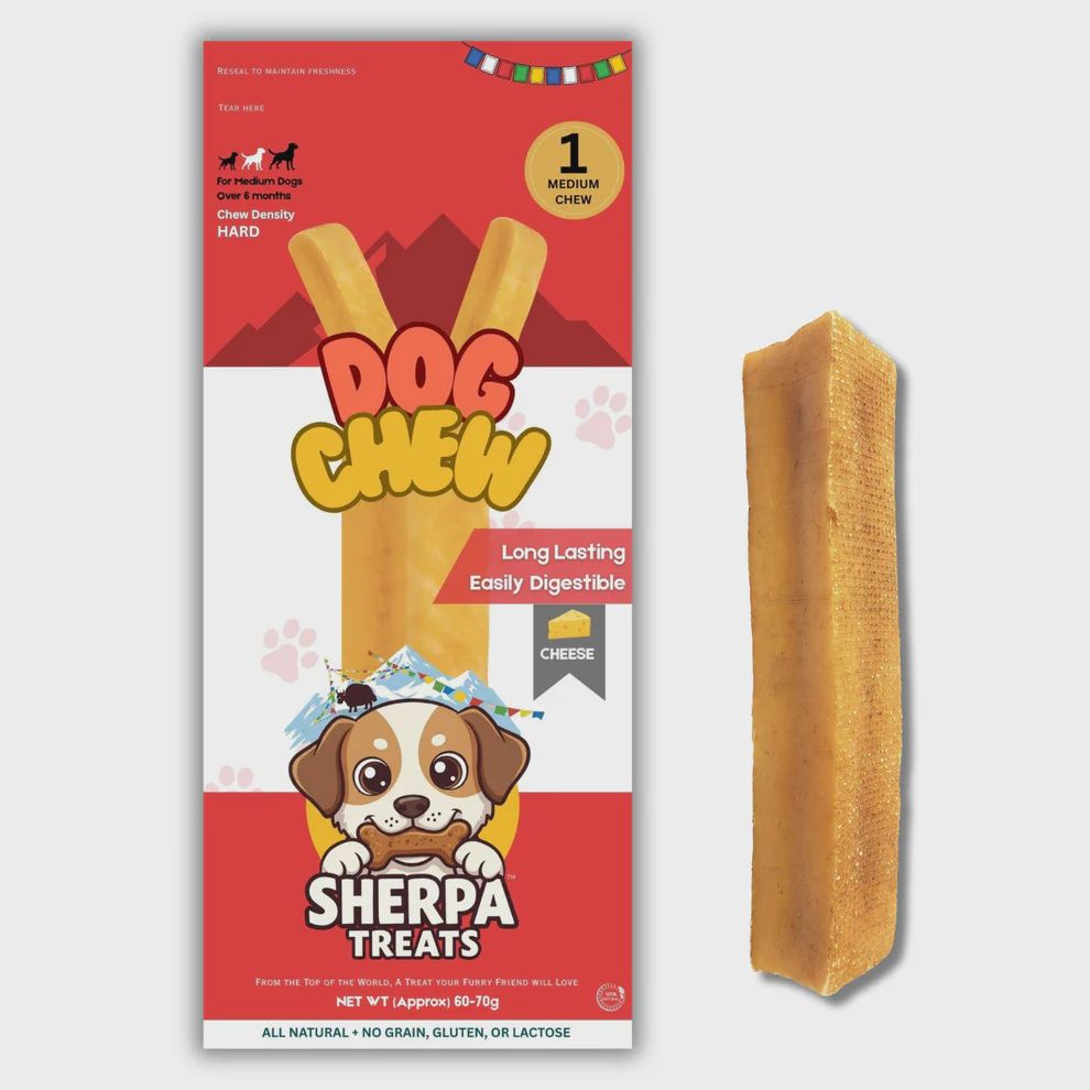 Sherpa Treats Natural Cheese Dog Chew Medium Cheese Stick