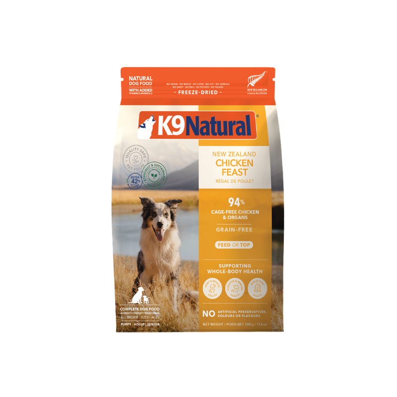 K9 Natural Grain-Free Freeze-Dried New Zealand Chicken Feast Dog Food 500g