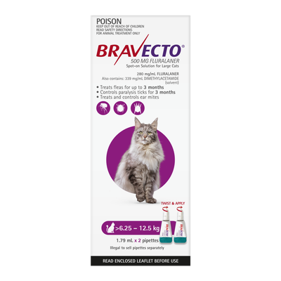 Bravecto Cat Spot On 6.25-12.5kg Purple