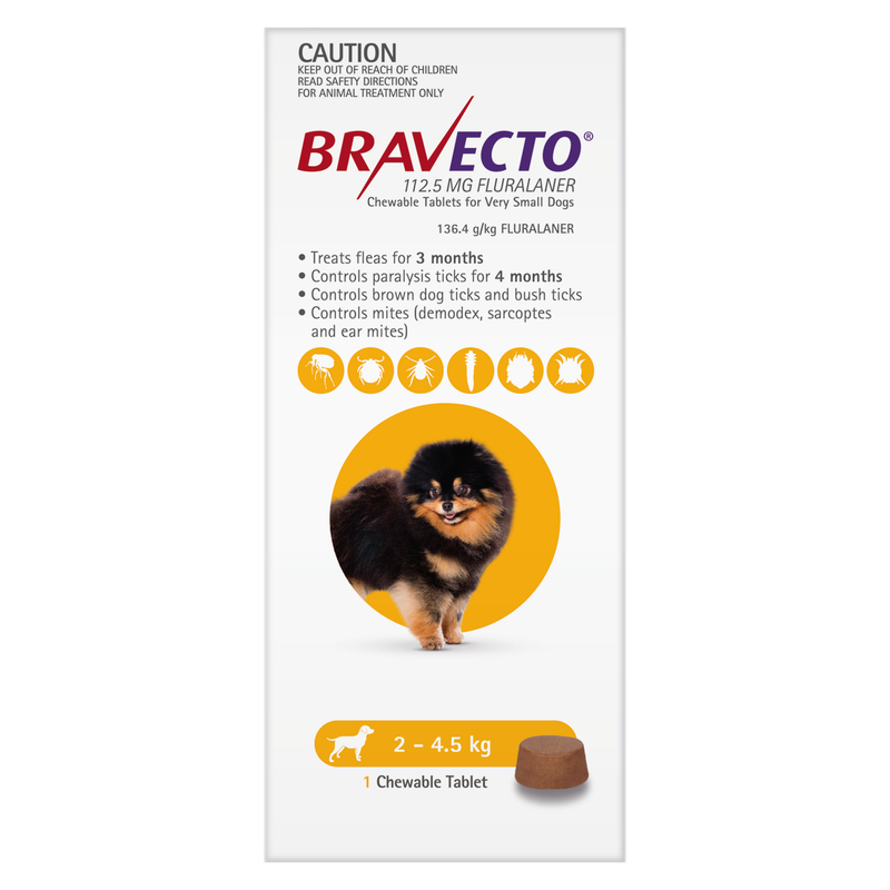 Bravecto Dog 2-4.5Kg Yellow