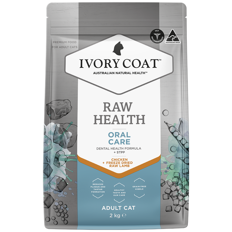 Ivory Coat Raw Health Oral Care Dry Cat Food 2kg Grain Free