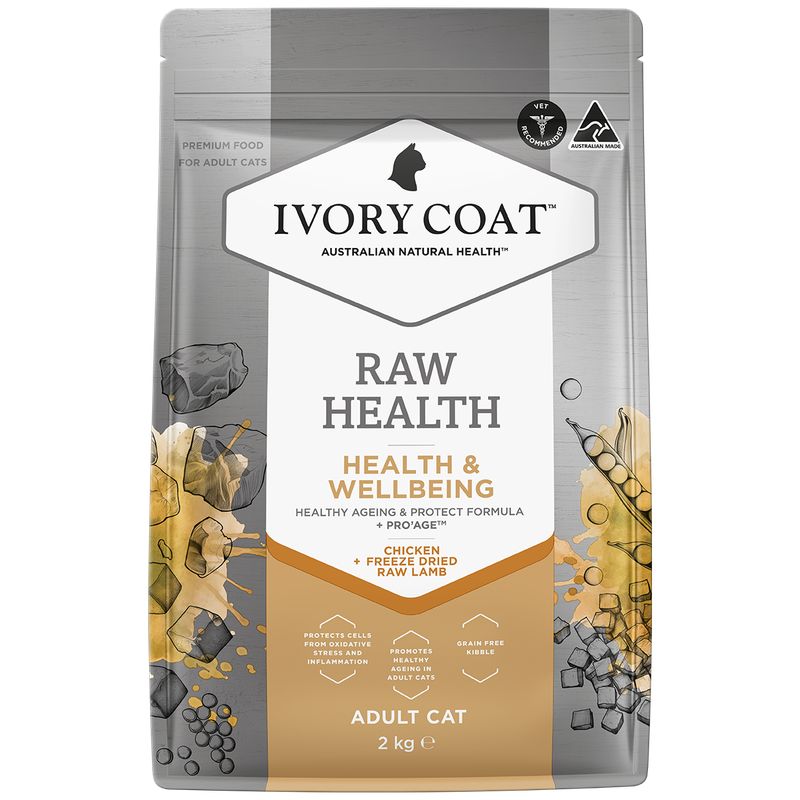 Ivory Coat Raw Health Health &amp; Wellbeing Dry Cat Food 2kg Grain Free
