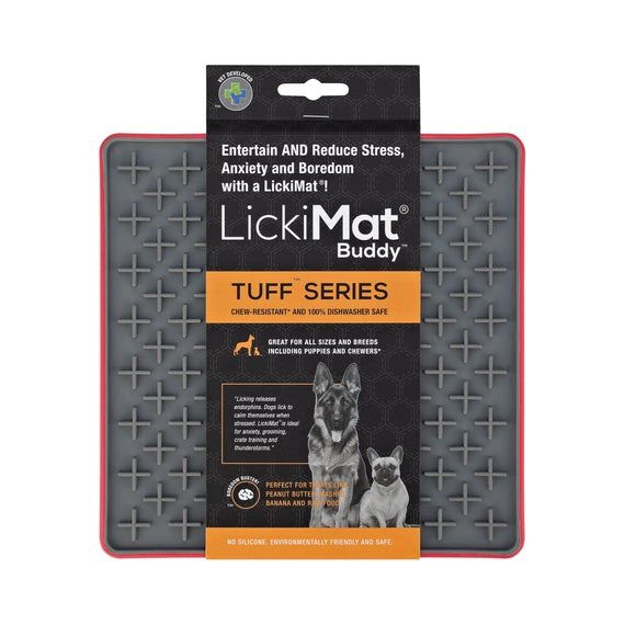 LickiMat Tuff Buddy Dog Licking Mat - Red