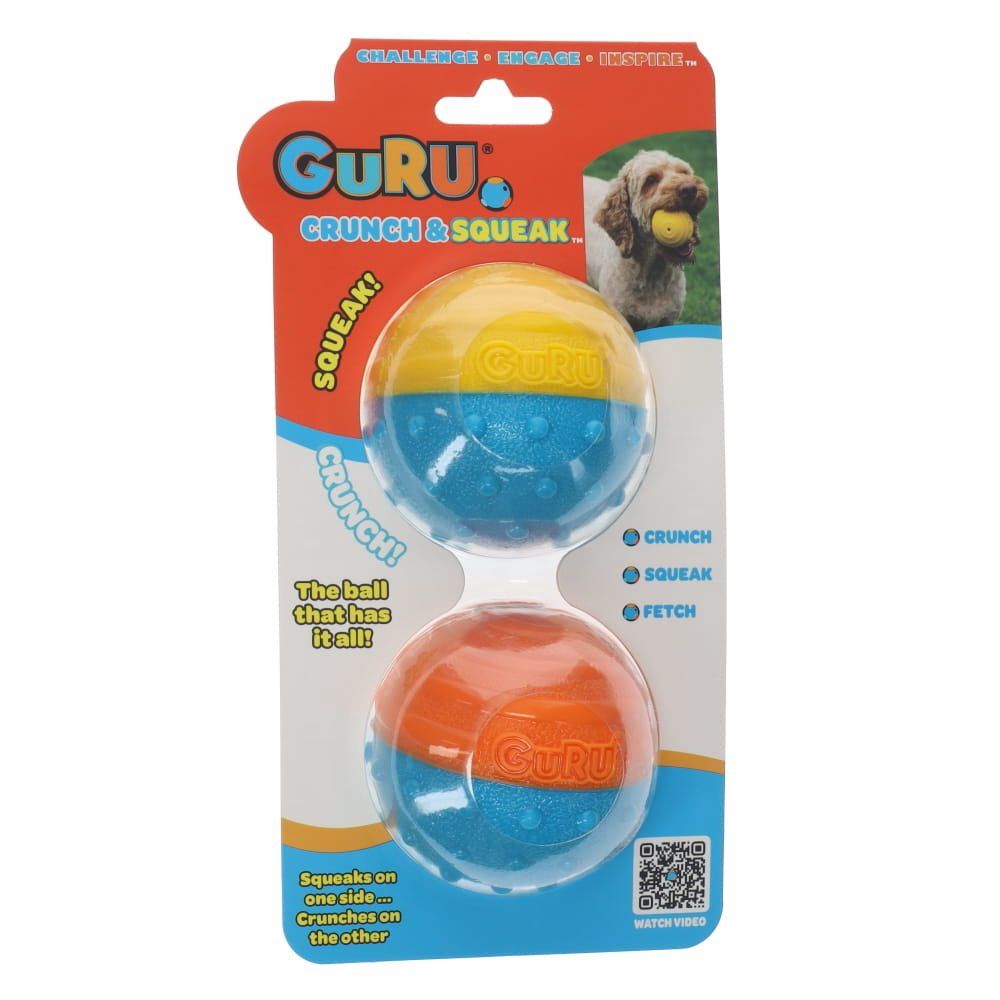 Guru Crunch &amp; Squeak Ball 2 Pack