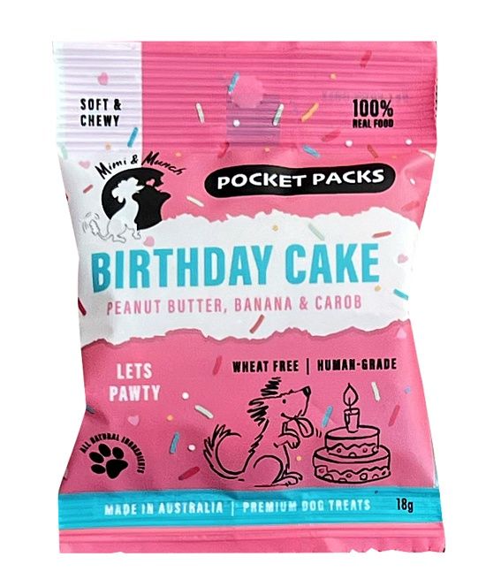 Mimi &amp; Munch Single Pocket Packs - Birthday Cake -18g