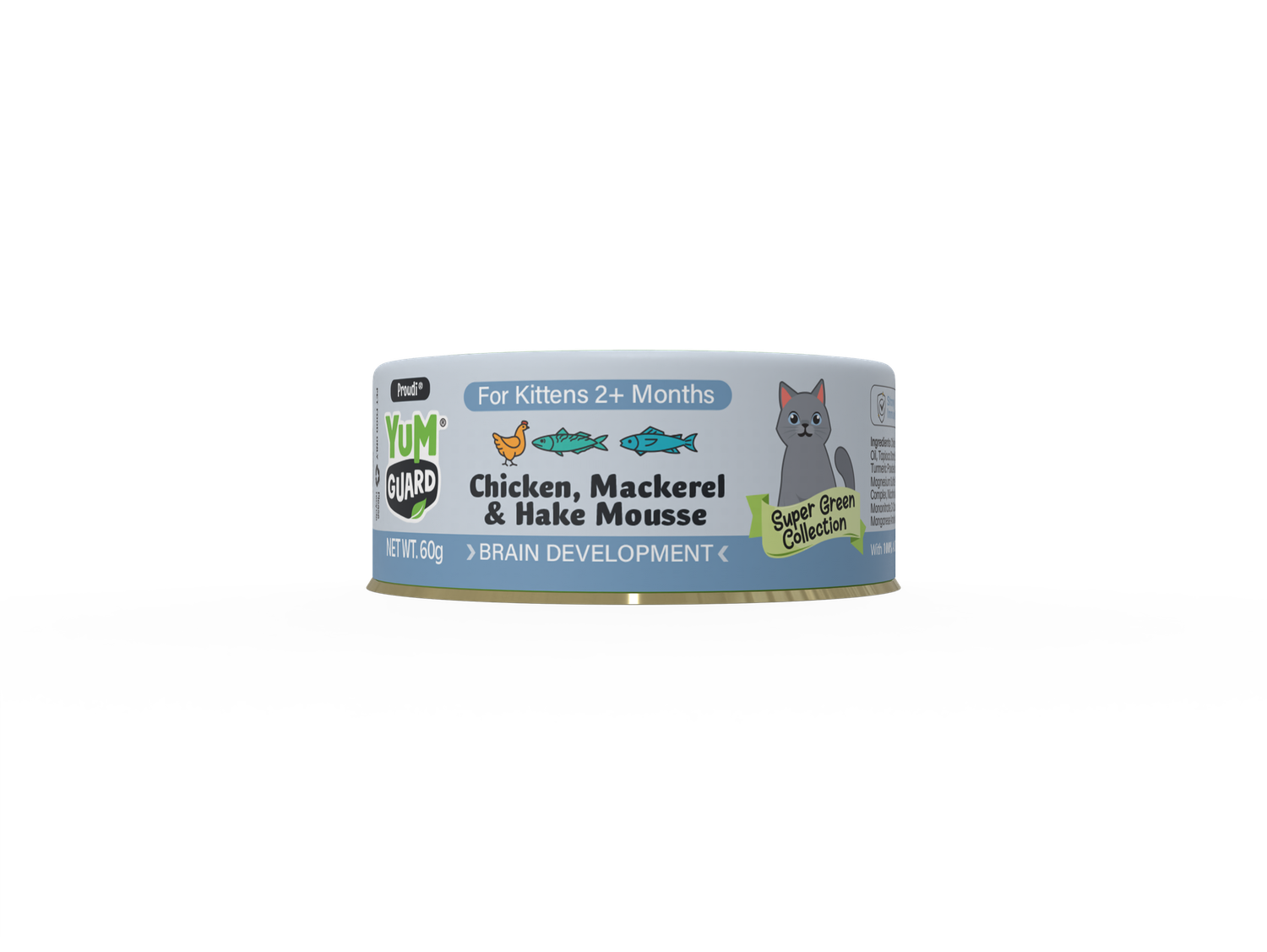 YumGuard Chicken, Mackerel &amp; Hake Mousse Wet Kitten Food 60g