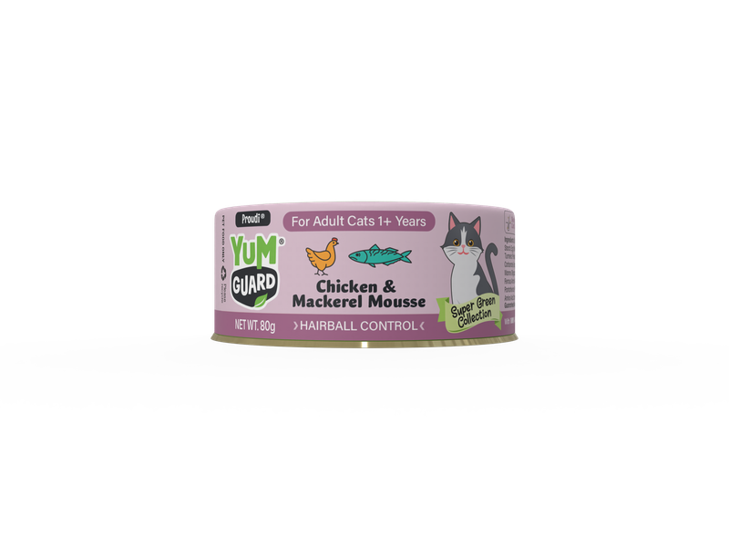 YumGuard Chicken &amp; Mackerel Mousse Hairball Care Wet Cat Food 80g