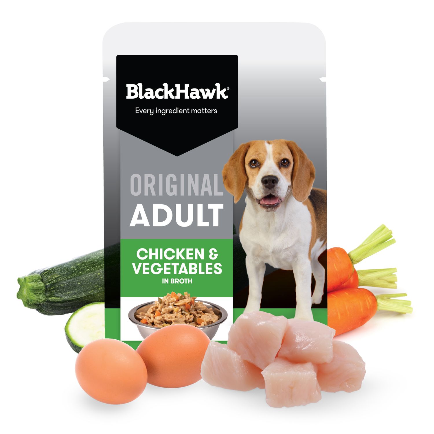 Black Hawk Original Adult Chicken &amp; Vegetables Wet Dog Food 10 x 140g
