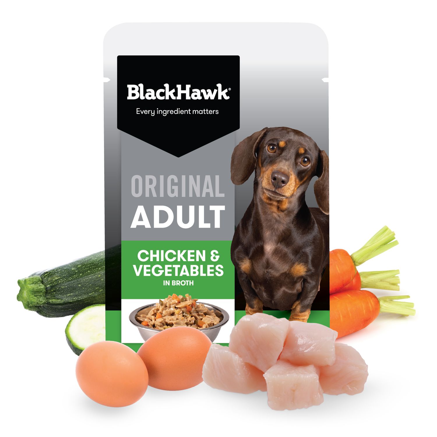 Black Hawk Original Adult Chicken &amp; Vegetables Wet Dog Food 12 x 85g