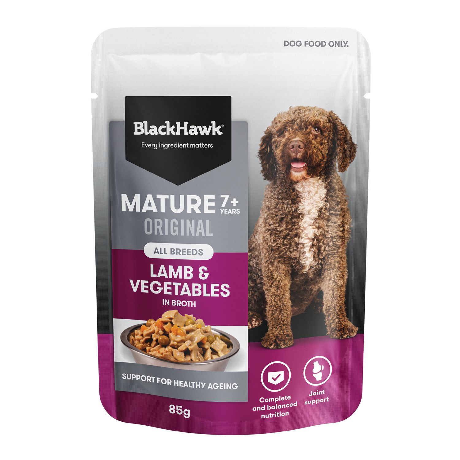 Black Hawk Original Mature Lamb &amp; Vegetables Wet Dog Food 85g