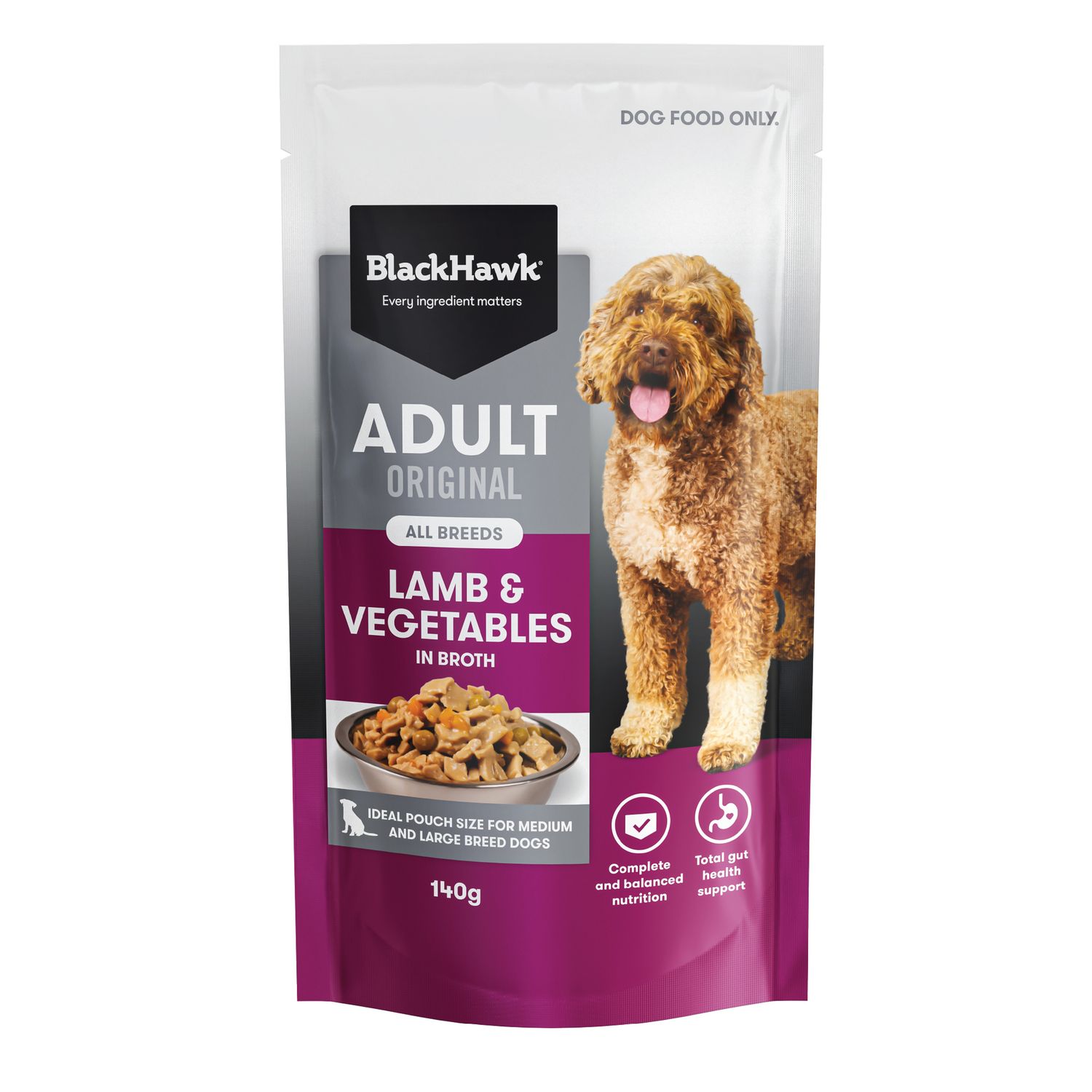 Black Hawk Original Adult Lamb &amp; Vegetables Wet Dog Foodetables 140g