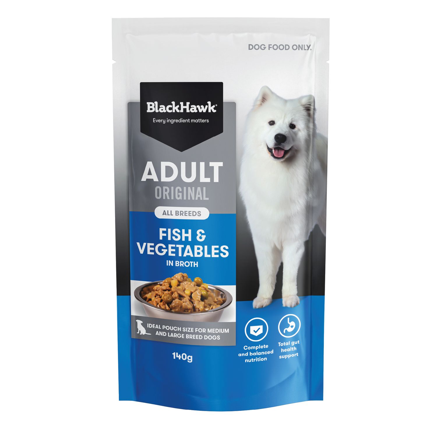 Black Hawk Original Adult Fish &amp; Vegetables Wet Dog Foodetables 140g