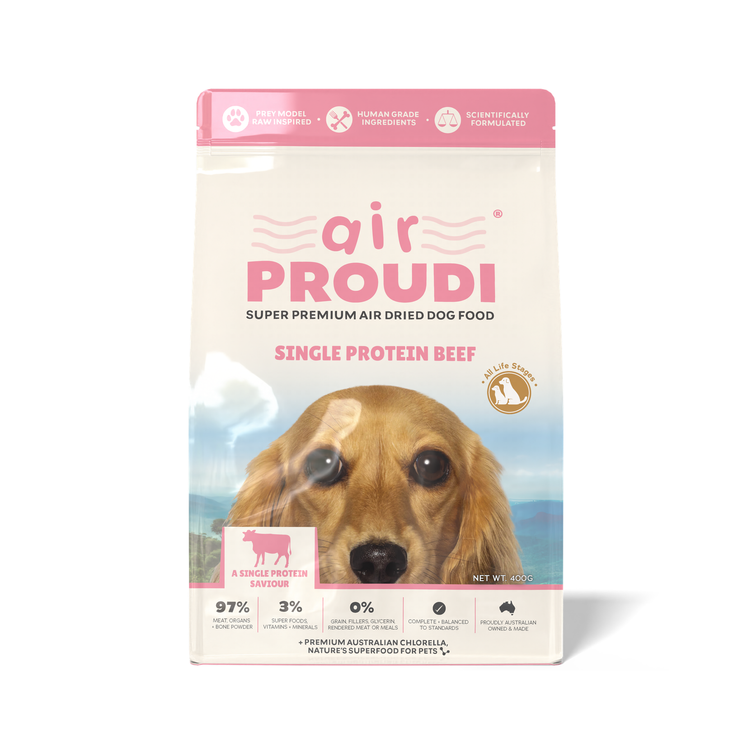 Proudi Air Dried Dog Food Beef 400g