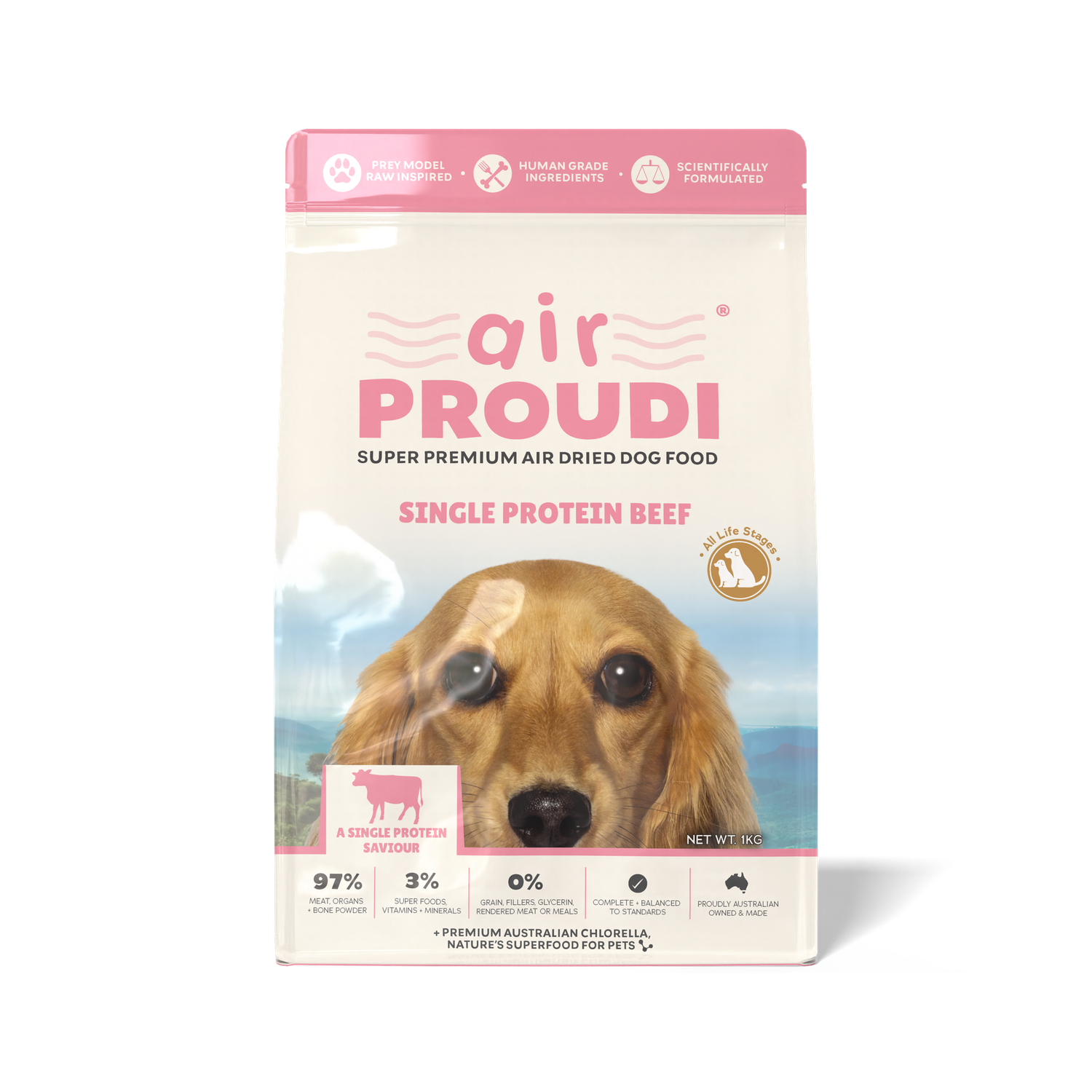 Proudi Air Dried Dog Food Beef 1kg