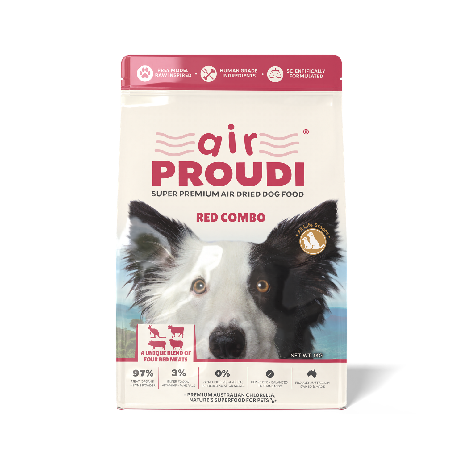 Proudi Air Dried Dog Food Red Combo 1kg