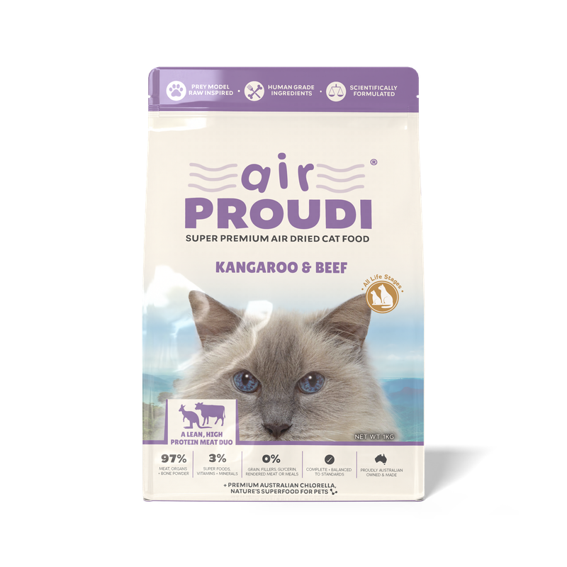 Proudi Air Dried Cat Food Kangaroo &amp; Beef 1kg