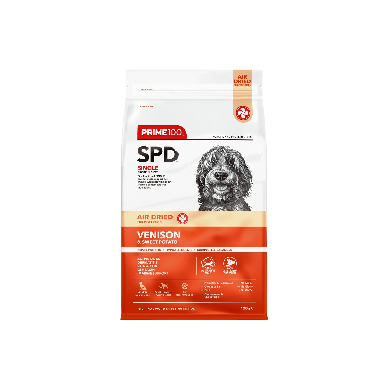 Prime SPD Air Dried Venison &amp; Sweet Potato 120G