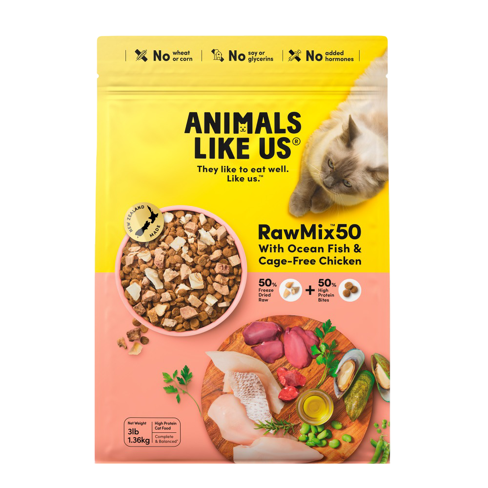 Animals Like Us Rawmix50 With Ocean Fish And Cage Free Chicken Cat Food 1.36Kg