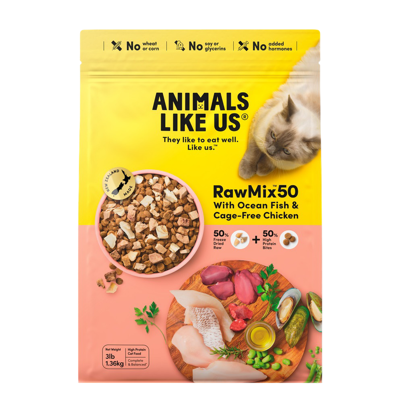 Animals Like Us Rawmix50 With Ocean Fish And Cage Free Chicken Cat Food 1.36Kg
