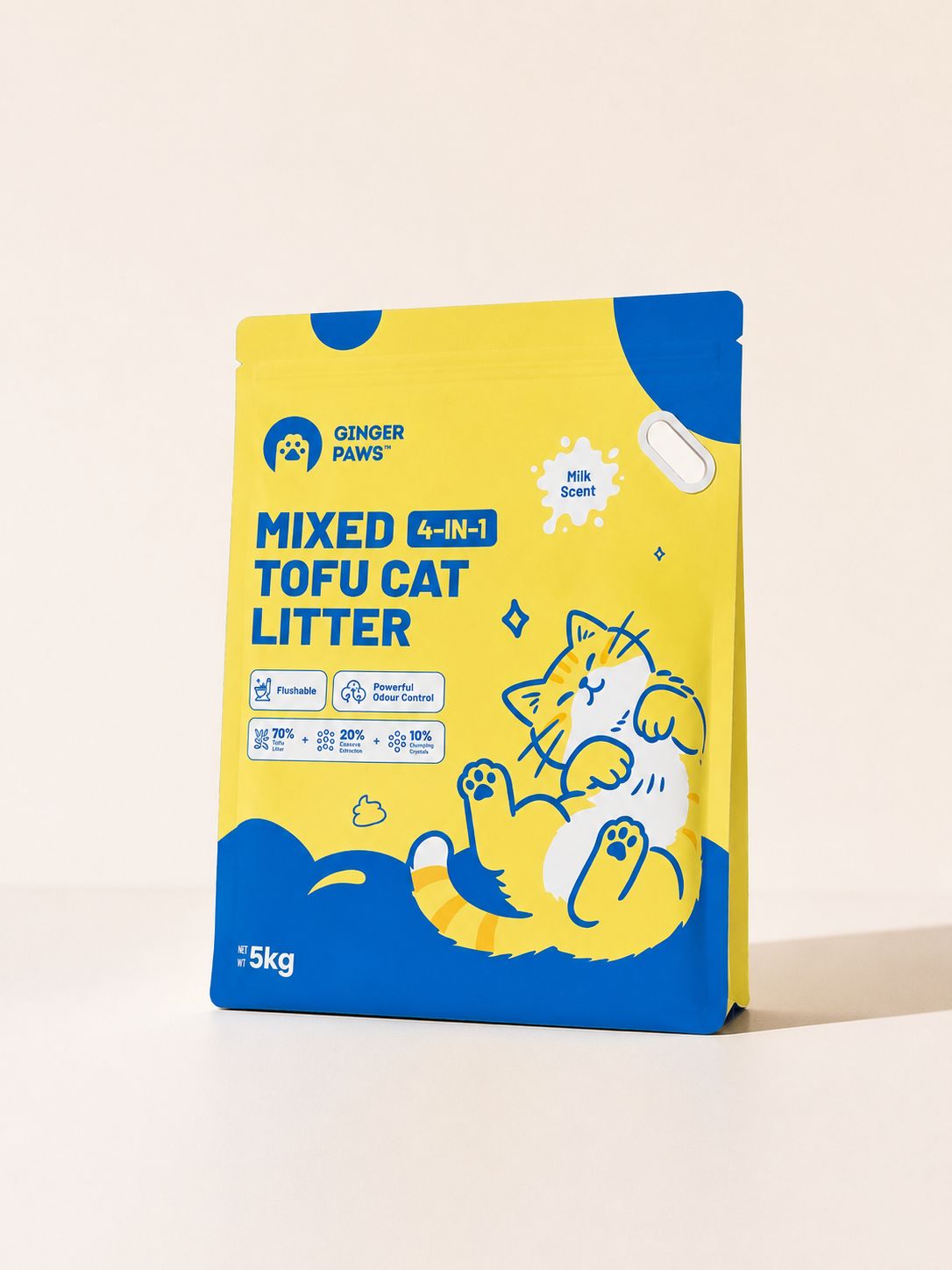 Ginger Paws 4 In 1 Tofu Litter 5kg