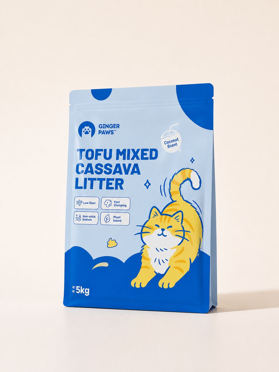 Ginger Paws Tofu Mixed Cassava Litter 5kg