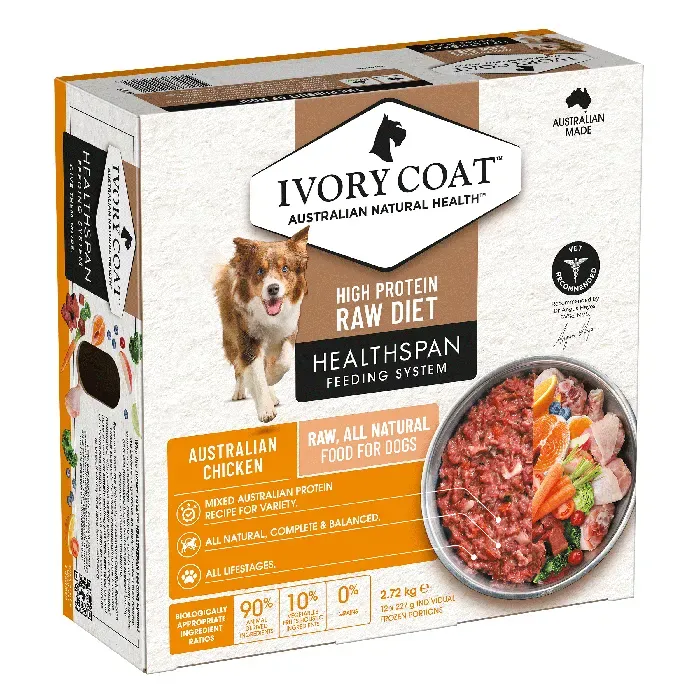 Ivory Coat Healthspan Grain Free Raw Dog Food Chicken 12 x 227g