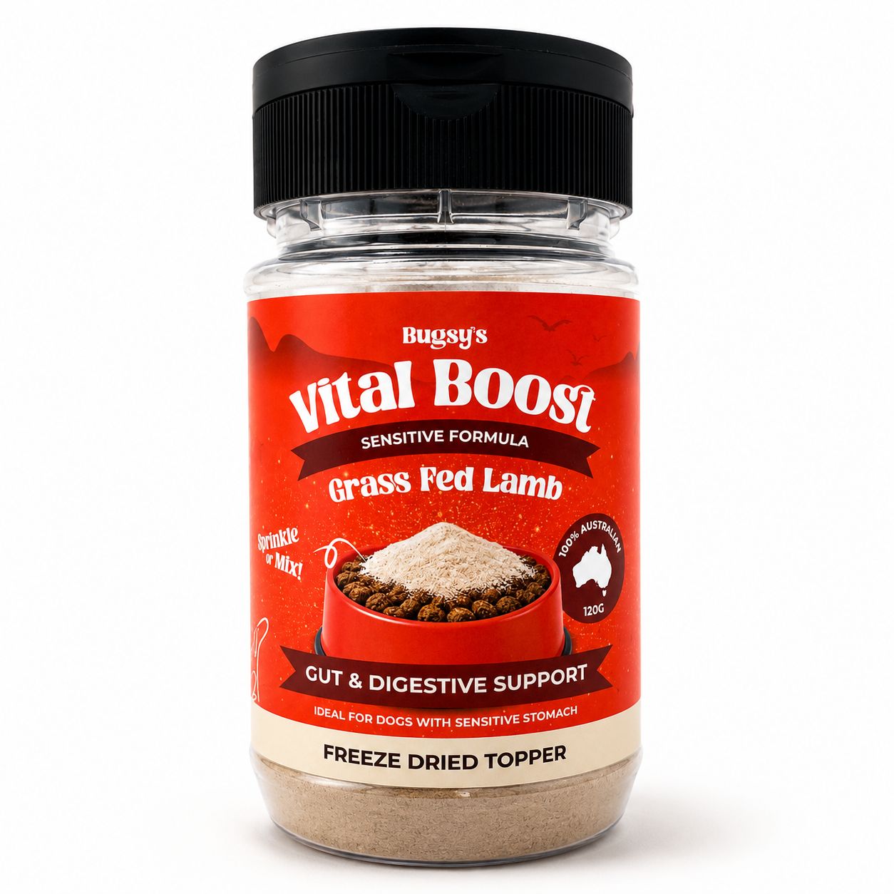 Bugsy Vital Boost Sensitive Lamb 120g | Dog Meal Topper