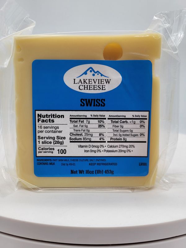 Lakeview cheese 1 pound slices Swiss