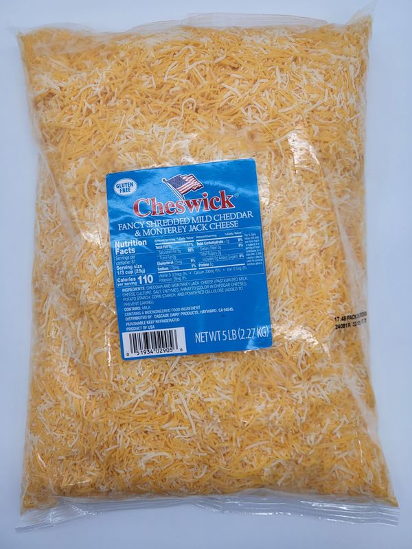 Lakeview cheese 
Shredded jack/cheddar mix, fine shred