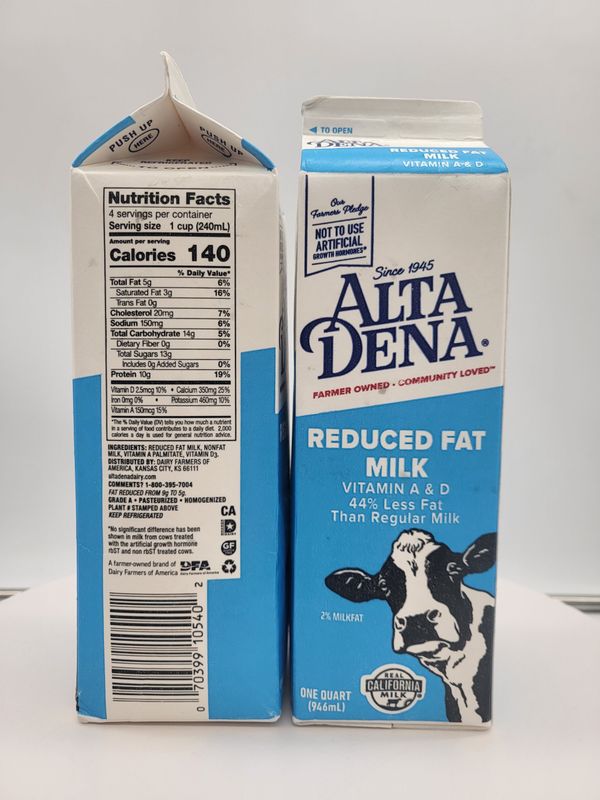 Alta Dena Reduced fat paper Qt