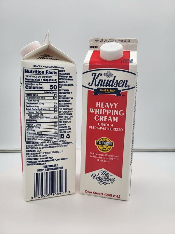 Kndsn heavy whipping cream Qts