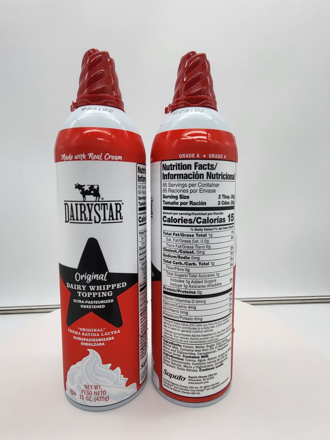 Dairy star whipping cream aerosol 15oz
Units