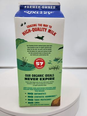 Organic valley 2% Extended shelf life 6/hg case