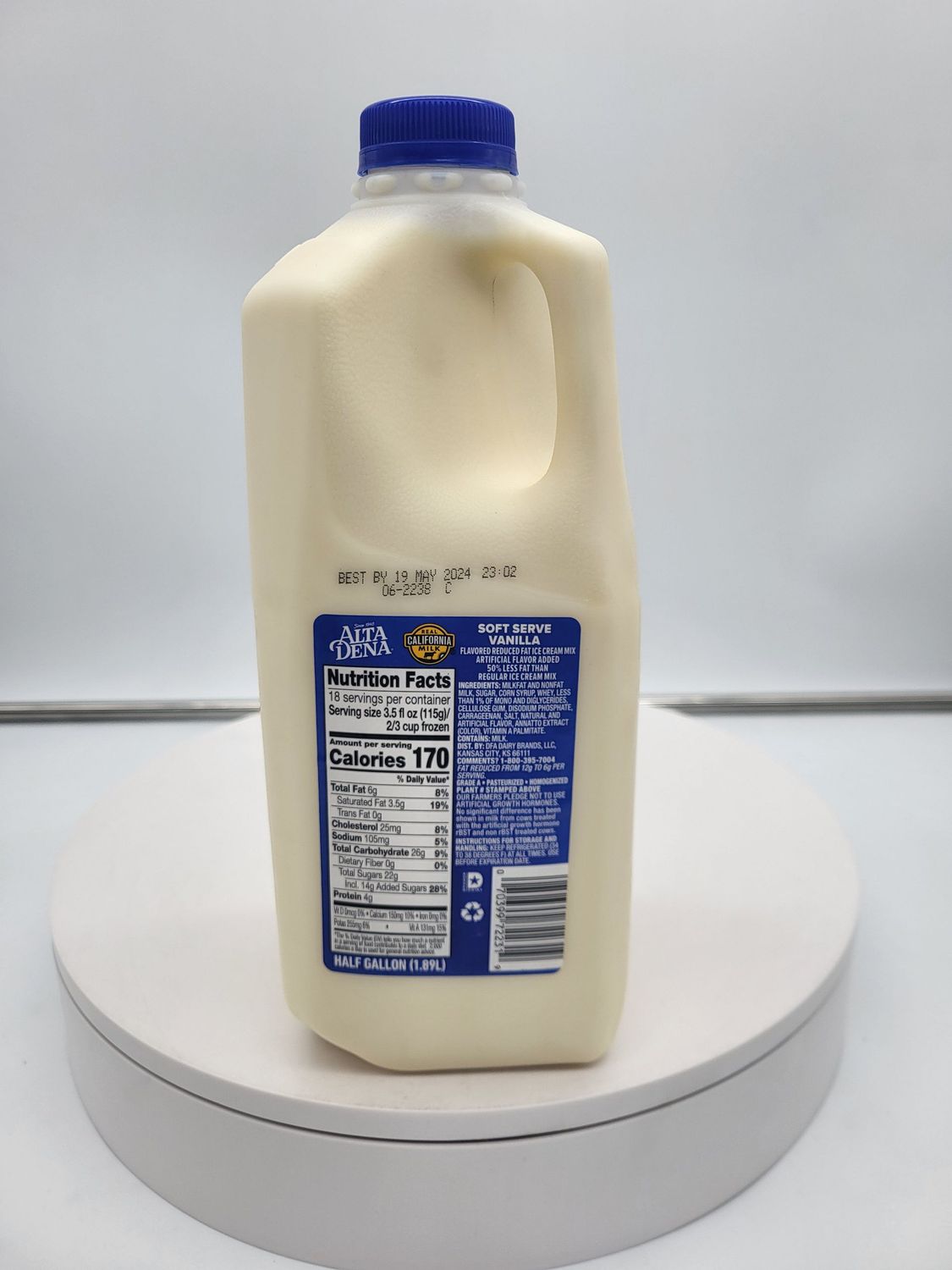 Alta Dena Vanilla 5% ice cream mix 6/hg case